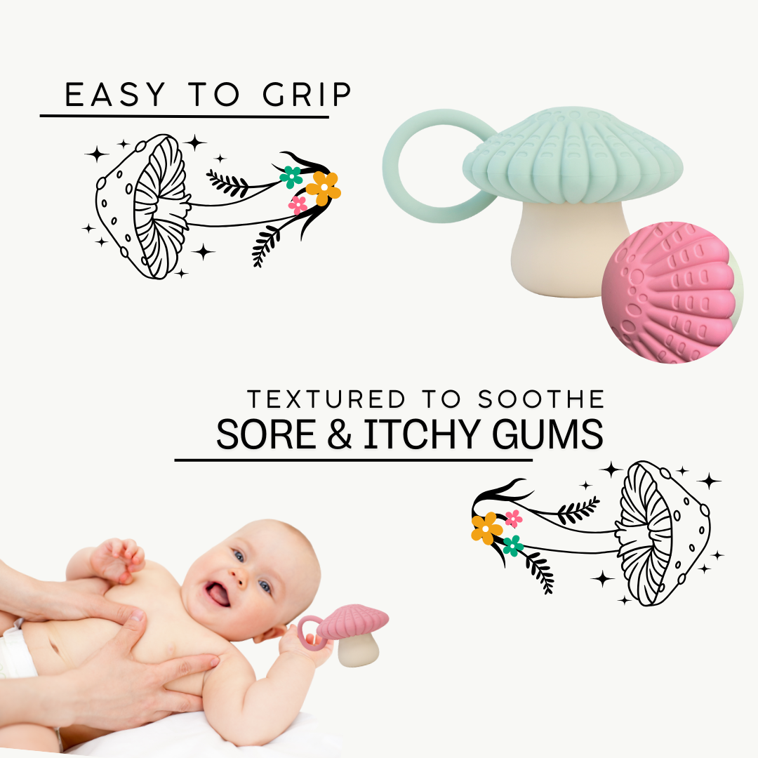 Mushroom Silicone Baby Teether