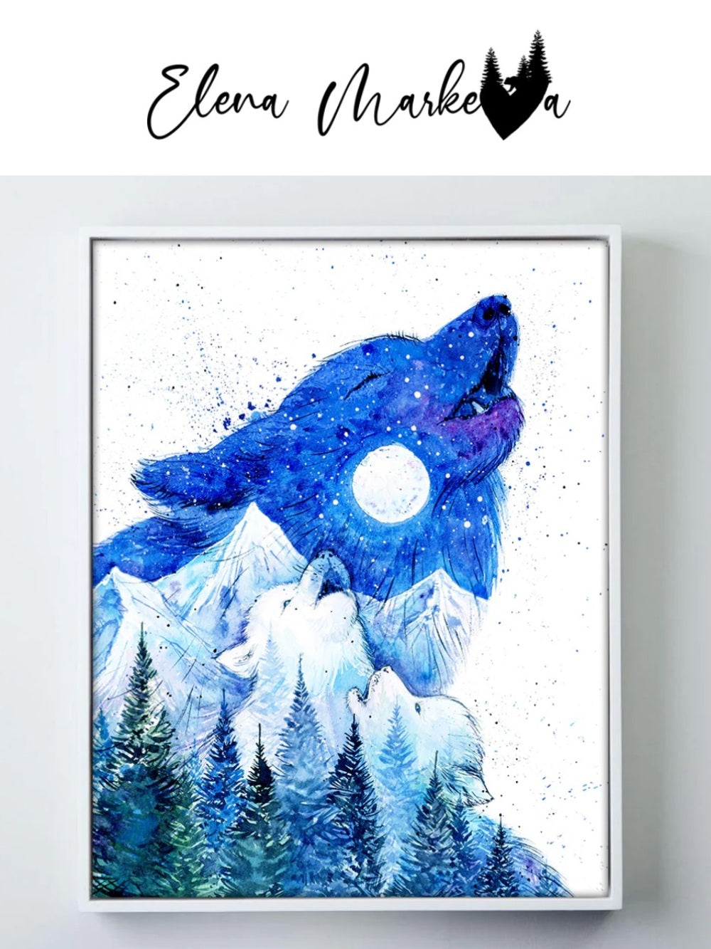Moon Song Wolf Art Print