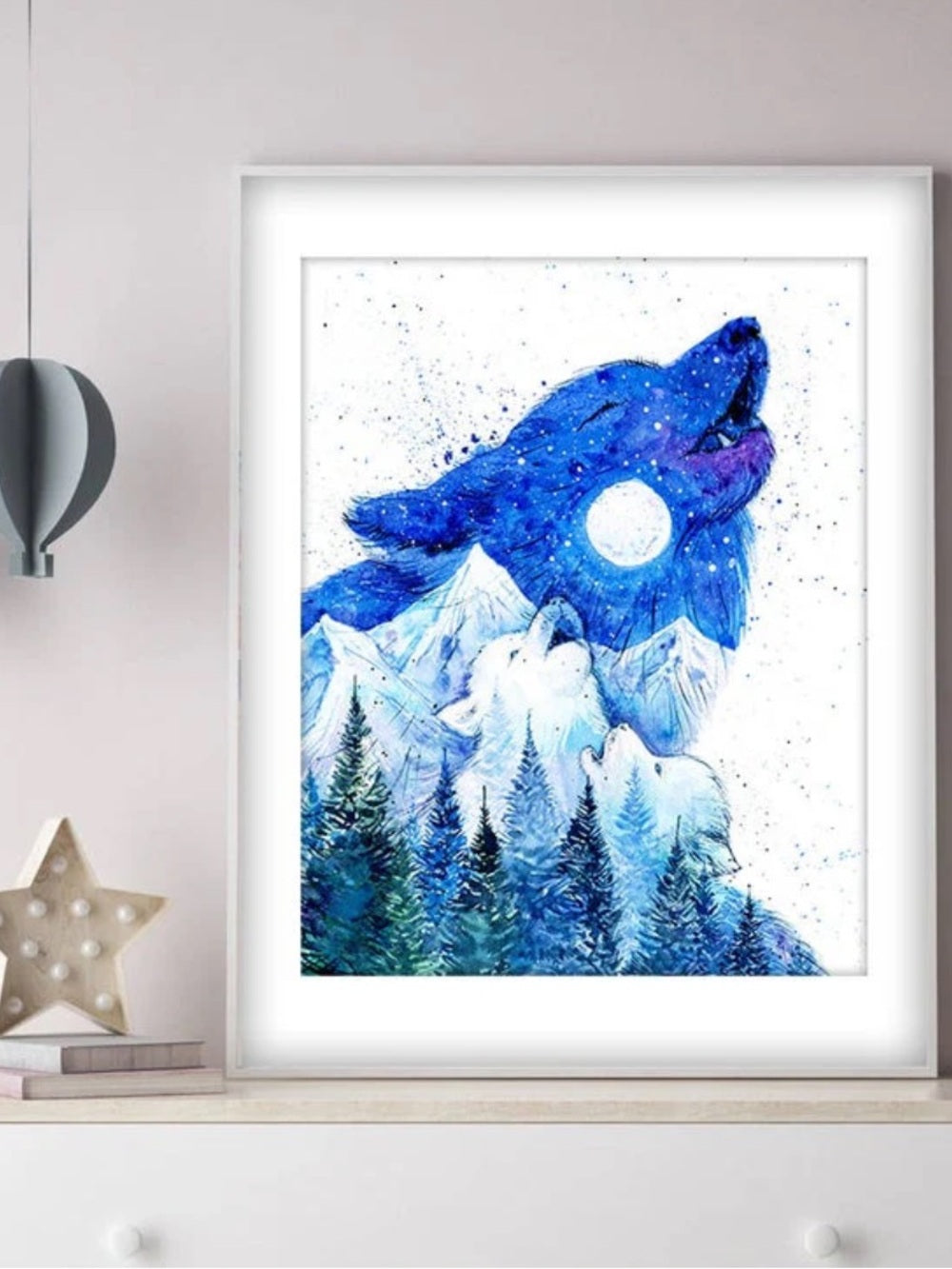 Moon Song Wolf Art Print