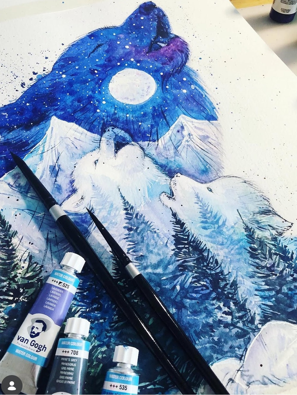 Moon Song Wolf Art Print