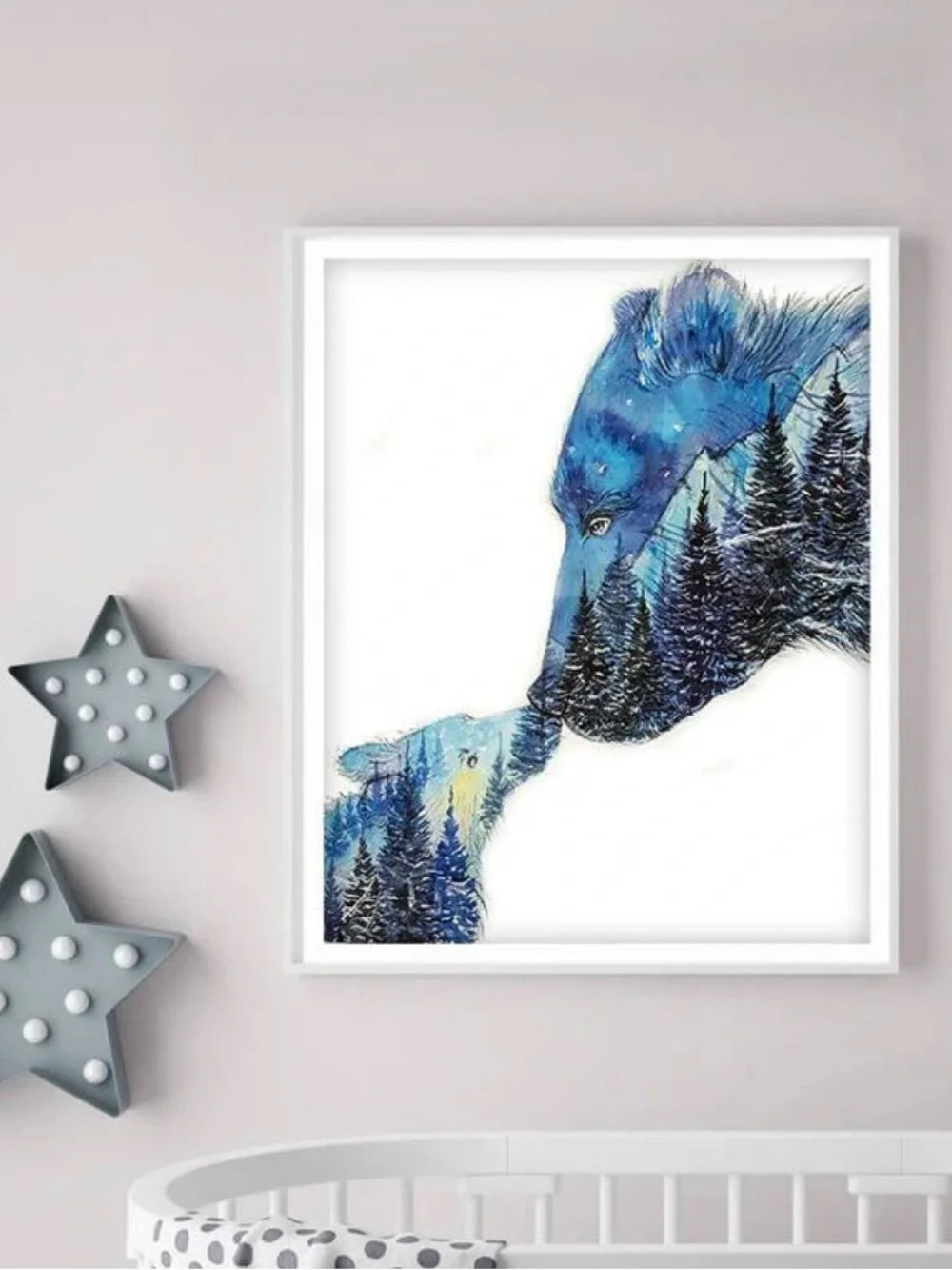 Goodnight Kiss Mama & Baby Bear Art Print