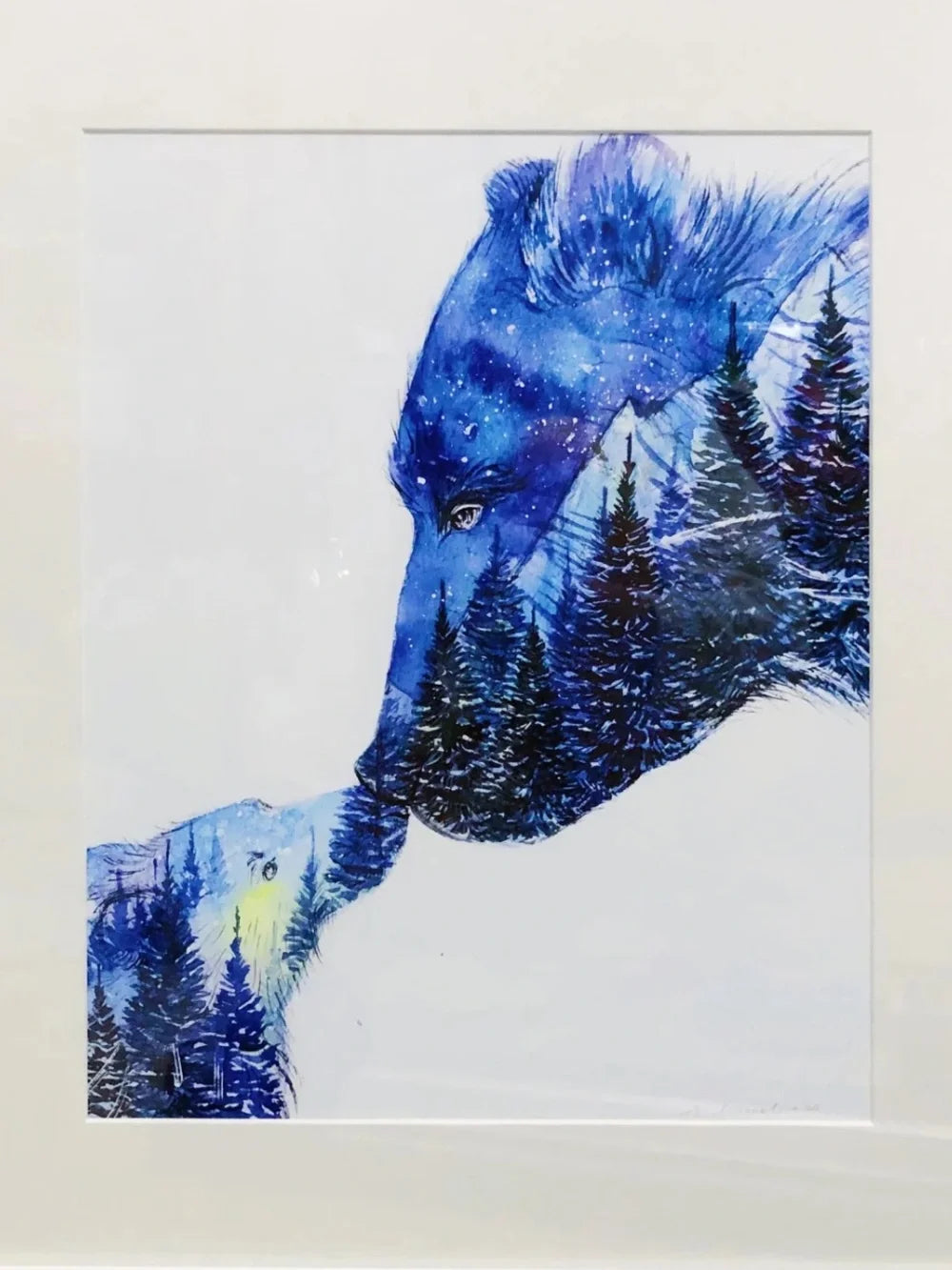 Goodnight Kiss Mama & Baby Bear Art Print