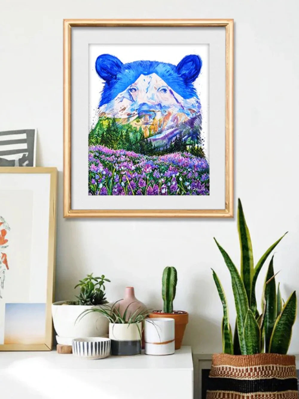 Flower Girl Black Bear Art Print