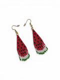 Watermelon Beaded Handmade Fringe Earrings