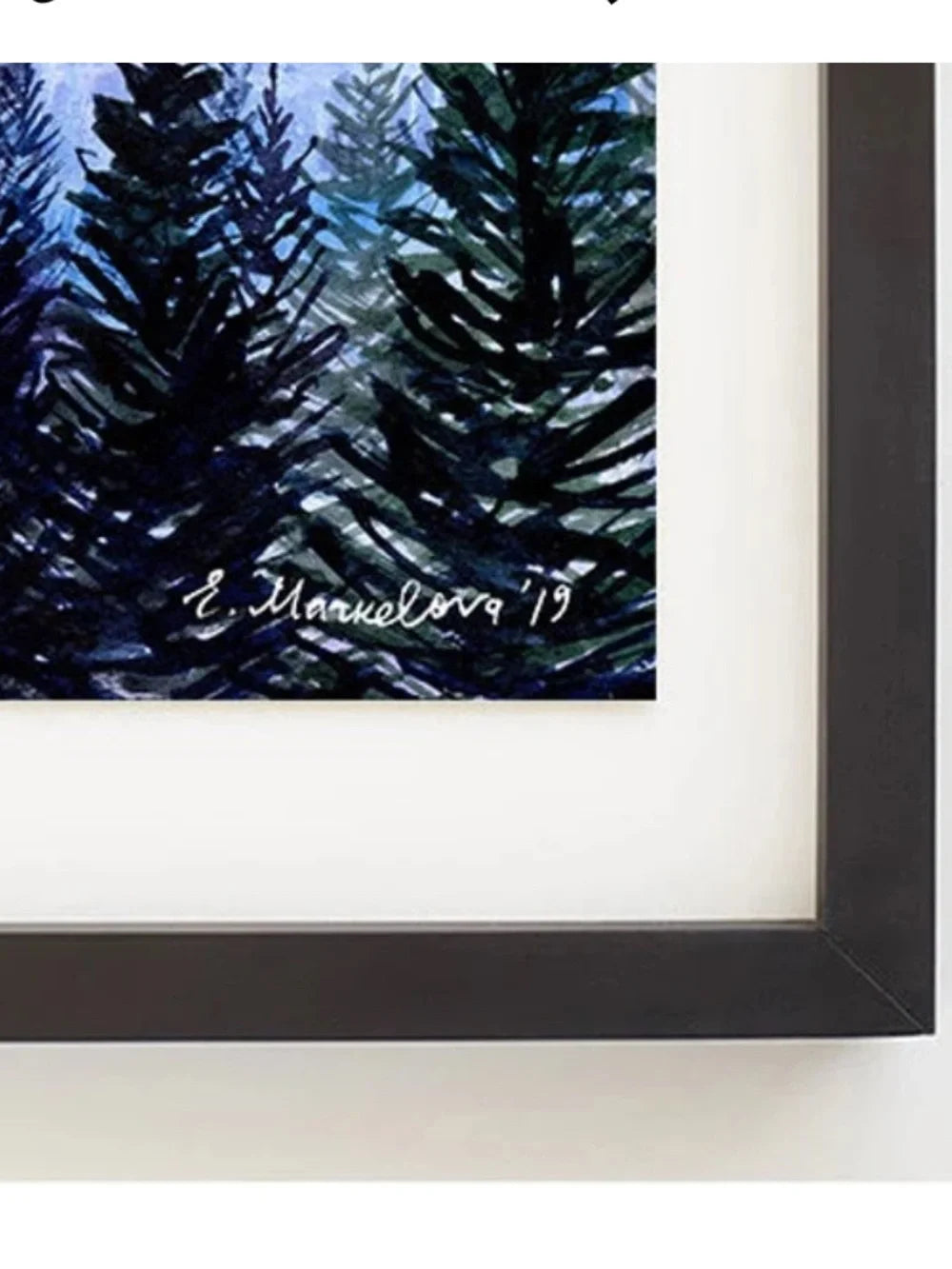 Night Edges Banff Mountain Watercolor Art Print
