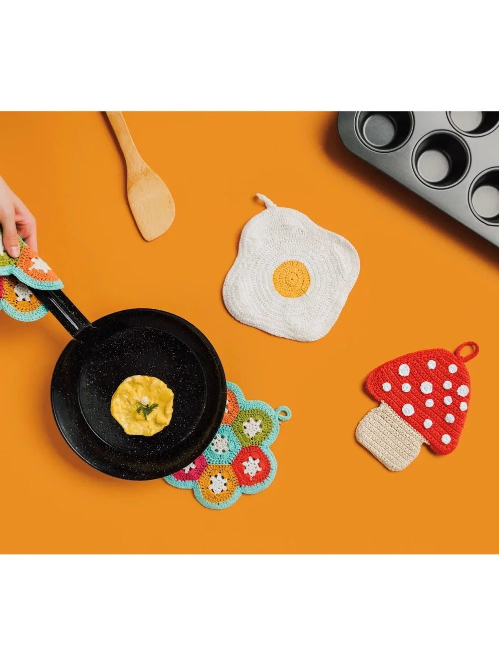 Mushroom Crochet Cotton Kitchen Pot Holder