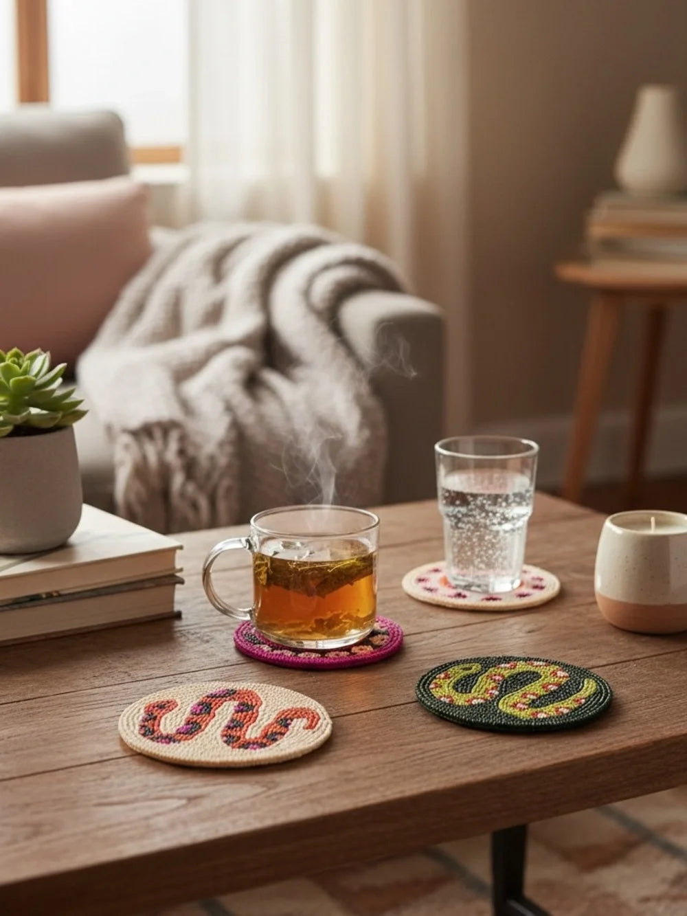 Snake Beaded Coasters Set of 4