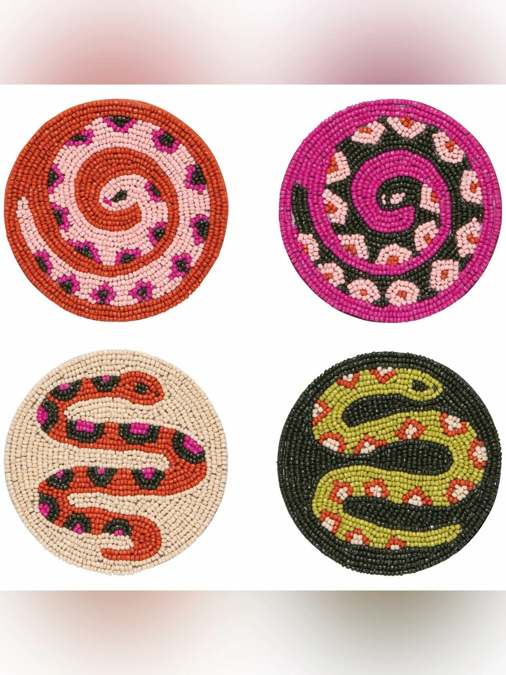 Snake Beaded Coasters Set of 4