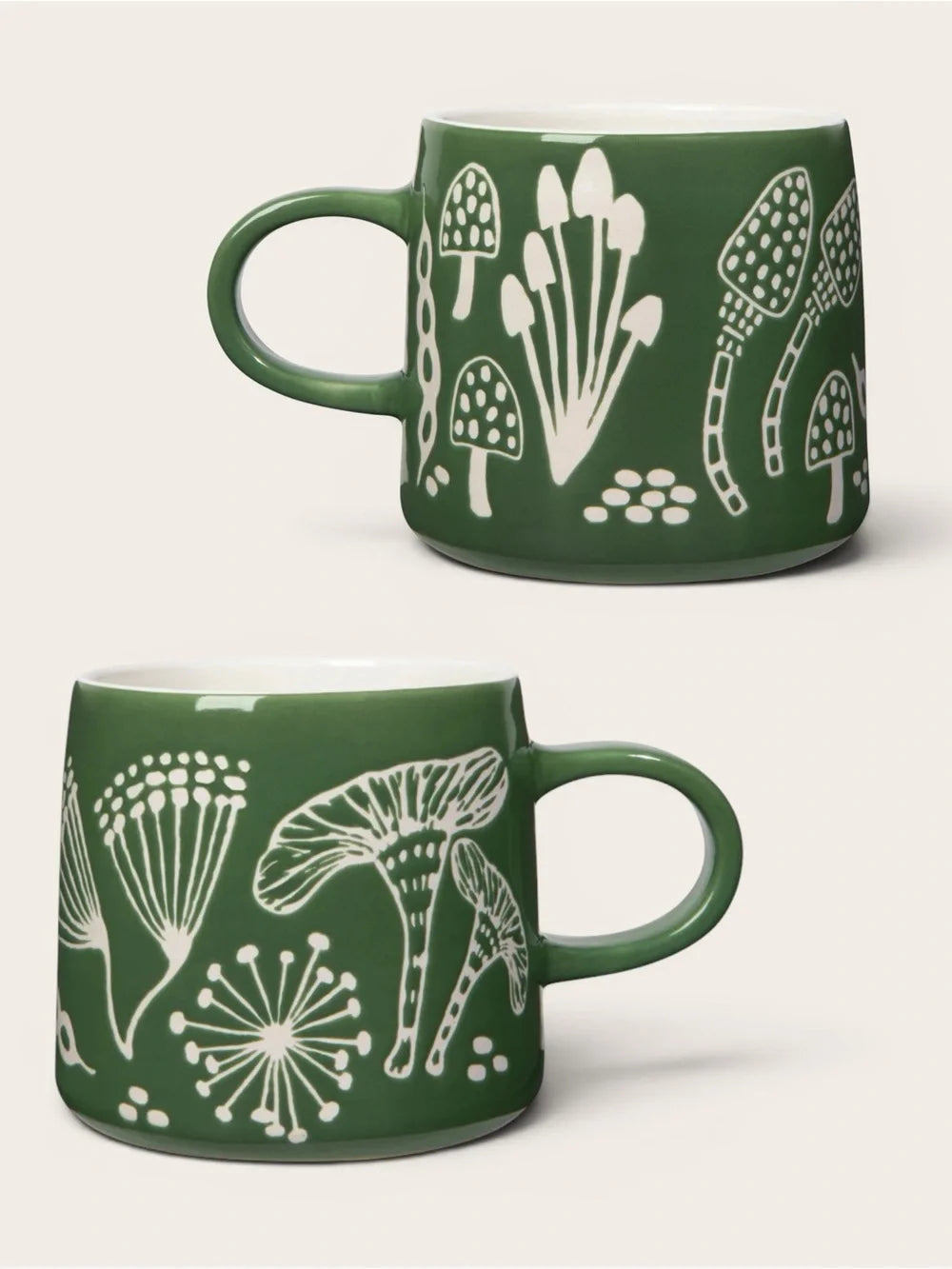 Green Mushroom Ceramic Mug